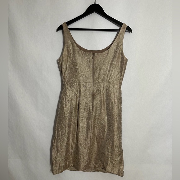 Jessica Howard Champagne Gold Sleeveless Cocktail Dress Bead Accent Y2K Size 10 - Picture 4 of 10